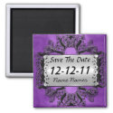 Purple Save the Date Create Your Own Gold Magnet