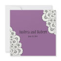 Purple Save the Date Wedding Announcement invitation