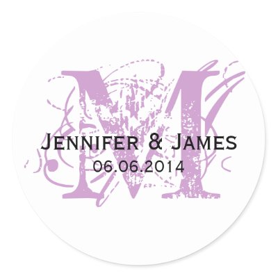 Purple Save the Date Wedding Favour Stickers