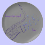 Purple Sax Playing Jazz Plate plates