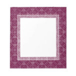 Purple Scarlet Edwardian Damask Memo Pad