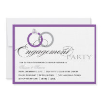 Purple Script Engagement Party Invitation