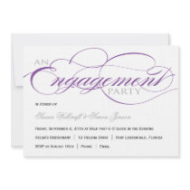 Purple Script Engagement Party Invitation