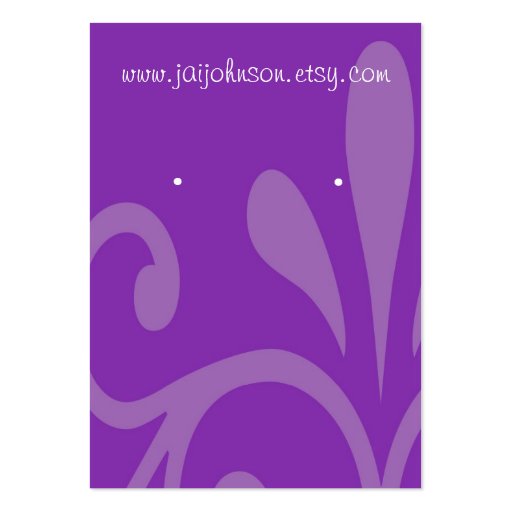 Purple Scroll Earring Cards Business Card Templates