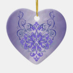 Purple Scroll Heart Ornament