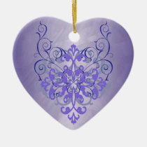 Purple Scroll Heart Ornament