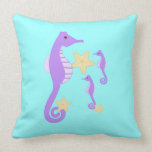 Purple Sea Horses Pillow
