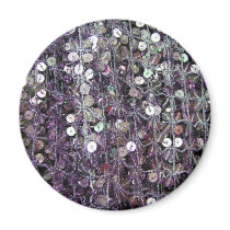Purple Sequins & Beads Fridge Magnet