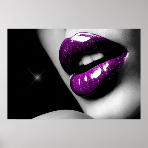 Purple Sexy Lips Poster Zazzle