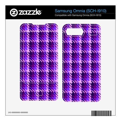 Purple Shadow Check Decals For Samsung Omnia