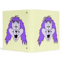Purple Shaggy Dog. Cartoon. Vinyl Binders