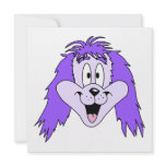 Purple Shaggy Dog. Cartoon. Announcement