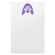 Purple Shaggy Dog. Cartoon. Stationery