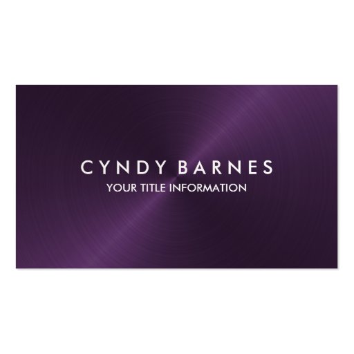 Purple Sheen Business Card (front side)