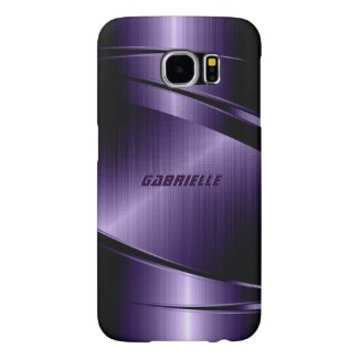 Purple Shiny Metallic Brushed Aluminum Look Samsung Galaxy S6 Cases