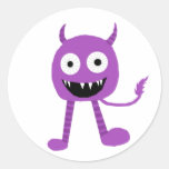 Purple Silly Monster Stickers