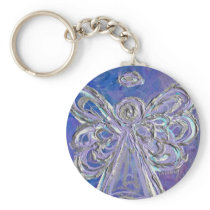 Purple Silver Angel Keychain