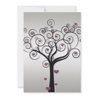 Purple Silver Black Post Wedding Celebration Invitations