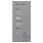 Purple & Silver Calla Lilies Reception Menu rack cards