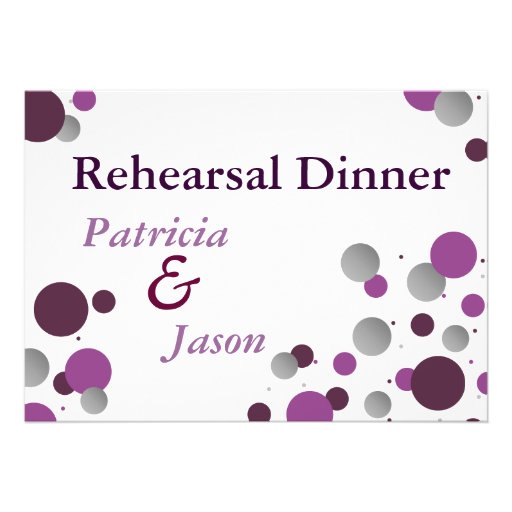 Purple & Silver Dot Rehearsal Dinner Invitation
