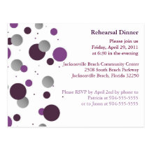 Purple & Silver Dot Rehearsal Dinner Postcard