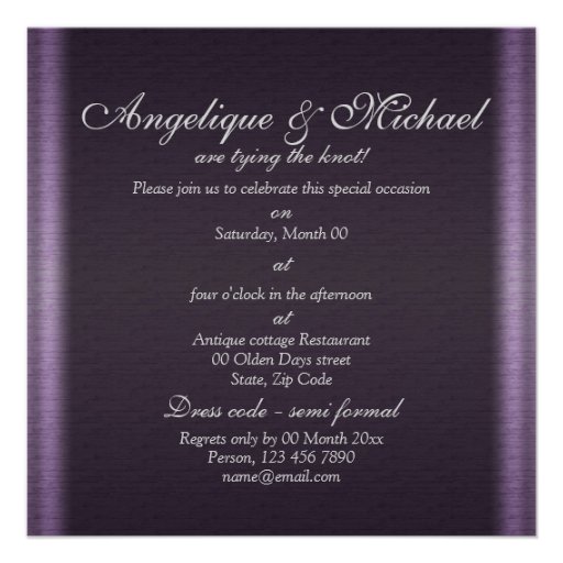 Purple silver floral wedding engagement announcements
