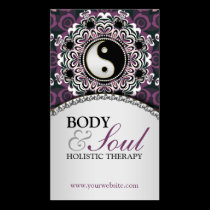 Purple Silver Funky New Age Holistic Business Card business cards
