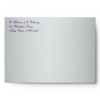 Purple, Silver Gray Floral Envelope for 5x7 Sizes