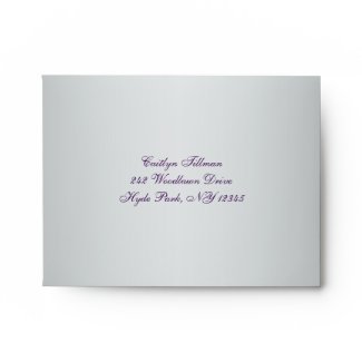 Purple, Silver Gray Floral Envelope for RSVP Card