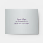 Purple, Silver Gray Floral Envelope for RSVP Card