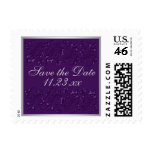 Purple Silver Gray Floral Save the Date Postage