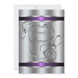 Purple Silver Swirl Elegant Sweet Sixteen Invite