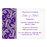 Purple silver swirl engagement anniversary CUSTOM Personalized Announcement