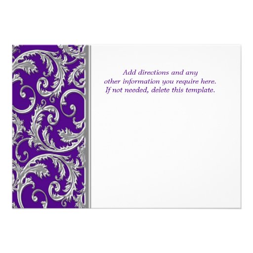Purple silver swirl engagement anniversary CUSTOM Personalized Announcement