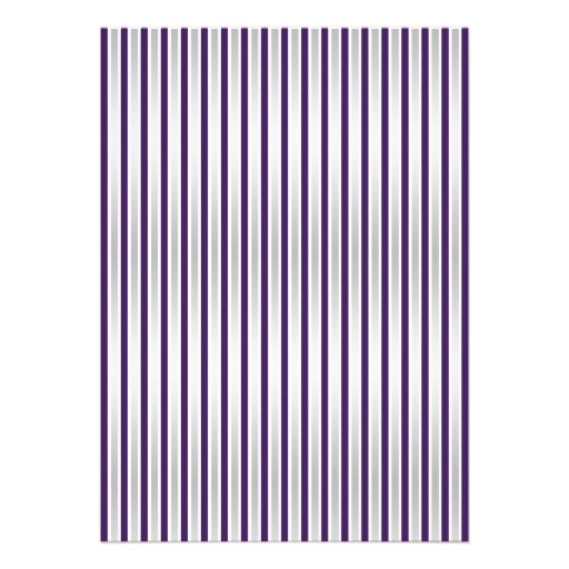 Purple Silver White Stripes Diamonds Post Wedding Custom Announcement