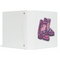 Purple Ski Boots Vinyl Binder