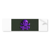 Purple Skull and Cross bones Bumper Stickers