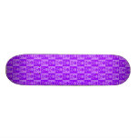 Purple Skull & Crossbones Checker Skateboard