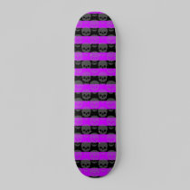Purple Skulls & Stripes Skateboard Deck