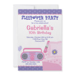 Purple Slumber Party Fun Birthday Invitation
