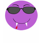 Purple Smiley Face Vampire Fangs and Sunglasses t-shirts