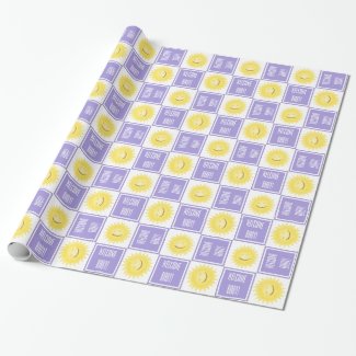 Purple Smiley Sun Wrapping Paper