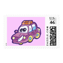 Purple Smiling Car Tshirts and Gifts Stamp