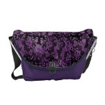 Purple Snakeskin Look Designer Messenger Bag