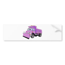 Purple Snow Plow Cartoon Bumper Sticker