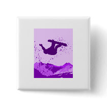 Purple Snowboard Logo Button