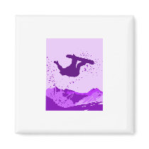 Purple Snowboard Logo Refrigerator Magnets