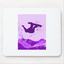 Purple Snowboard Logo Mousepads