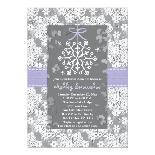 Purple Snowflake Bridal Shower Invitations