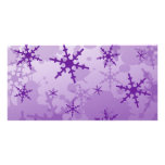 Purple Snowflake Photo Card
